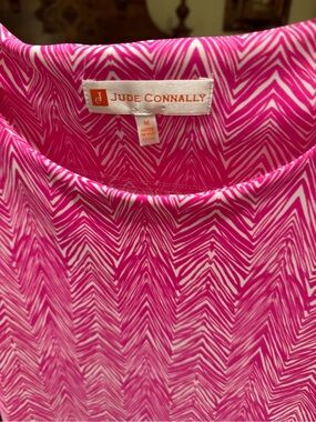 Jude Connally Hot Pink and White Patterned Shell